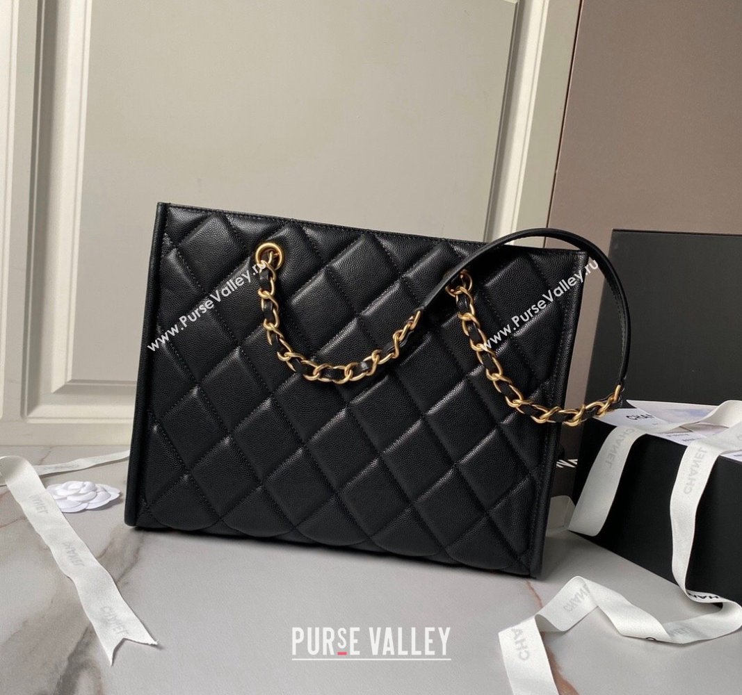 Chanel Grained Calfskin Small Shopping Bag AS4940 Black 2024 (yezi-240627069)