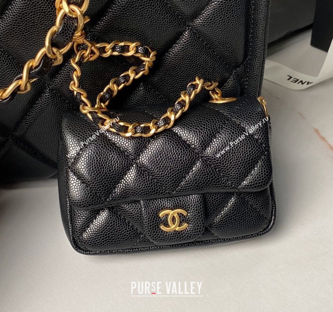 Chanel Grained Calfskin Small Shopping Bag AS4940 Black 2024 (yezi-240627069)