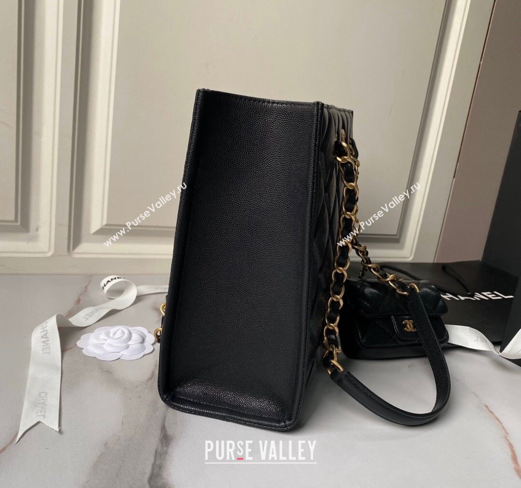 Chanel Grained Calfskin Small Shopping Bag AS4940 Black 2024 (yezi-240627069)