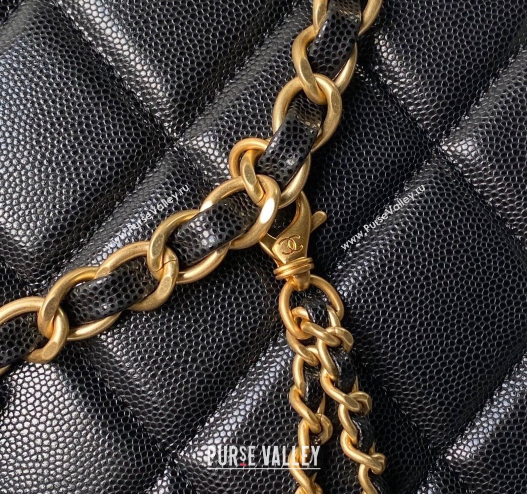 Chanel Grained Calfskin Small Shopping Bag AS4940 Black 2024 (yezi-240627069)