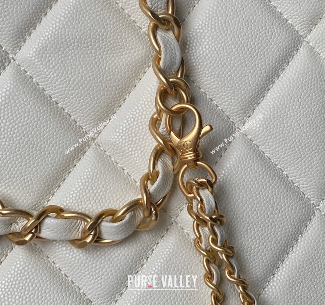 Chanel Grained Calfskin Small Shopping Bag AS4940 White 2024 (yezi-240627070)