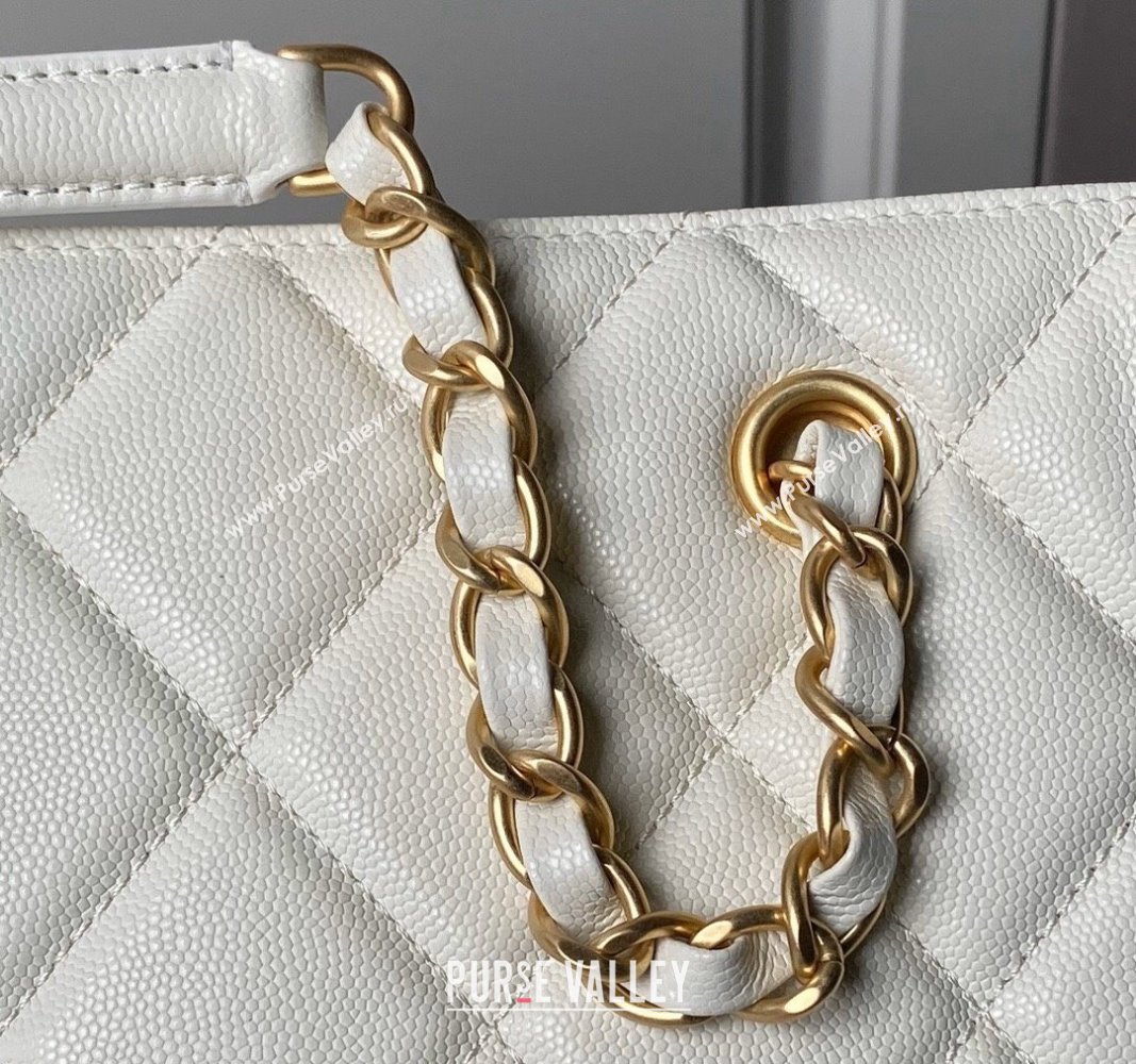 Chanel Grained Calfskin Small Shopping Bag AS4940 White 2024 (yezi-240627070)