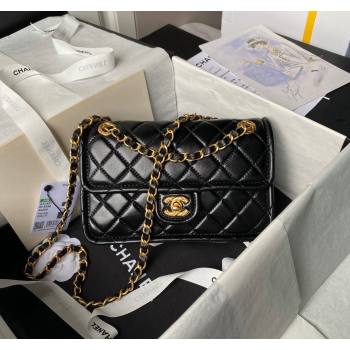 Chanel Lambskin Square Small Flap Bag AS3587 Black 2024 (yezi-240627073)