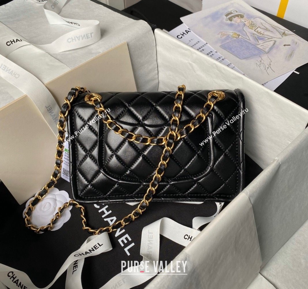 Chanel Lambskin Square Small Flap Bag AS3587 Black 2024 (yezi-240627073)