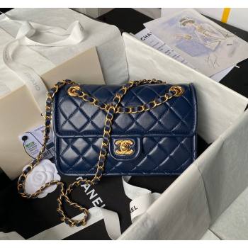 Chanel Lambskin Square Small Flap Bag AS3587 Blue 2024 (yezi-240627075)