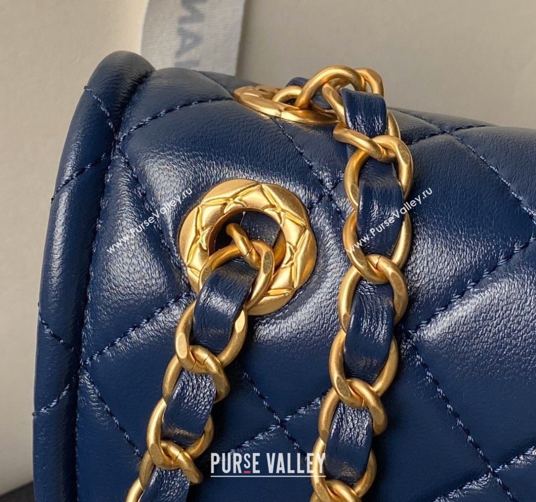 Chanel Lambskin Square Small Flap Bag AS3587 Blue 2024 (yezi-240627075)