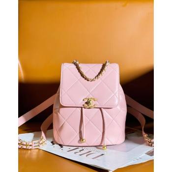 Chanel Lambskin Backpack Bag AS4866 Light Pink 2024 (yezi-240627084)