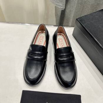 Chanel Calfskin Leather Loafers Black 2024 G45823 (MD-240701050)