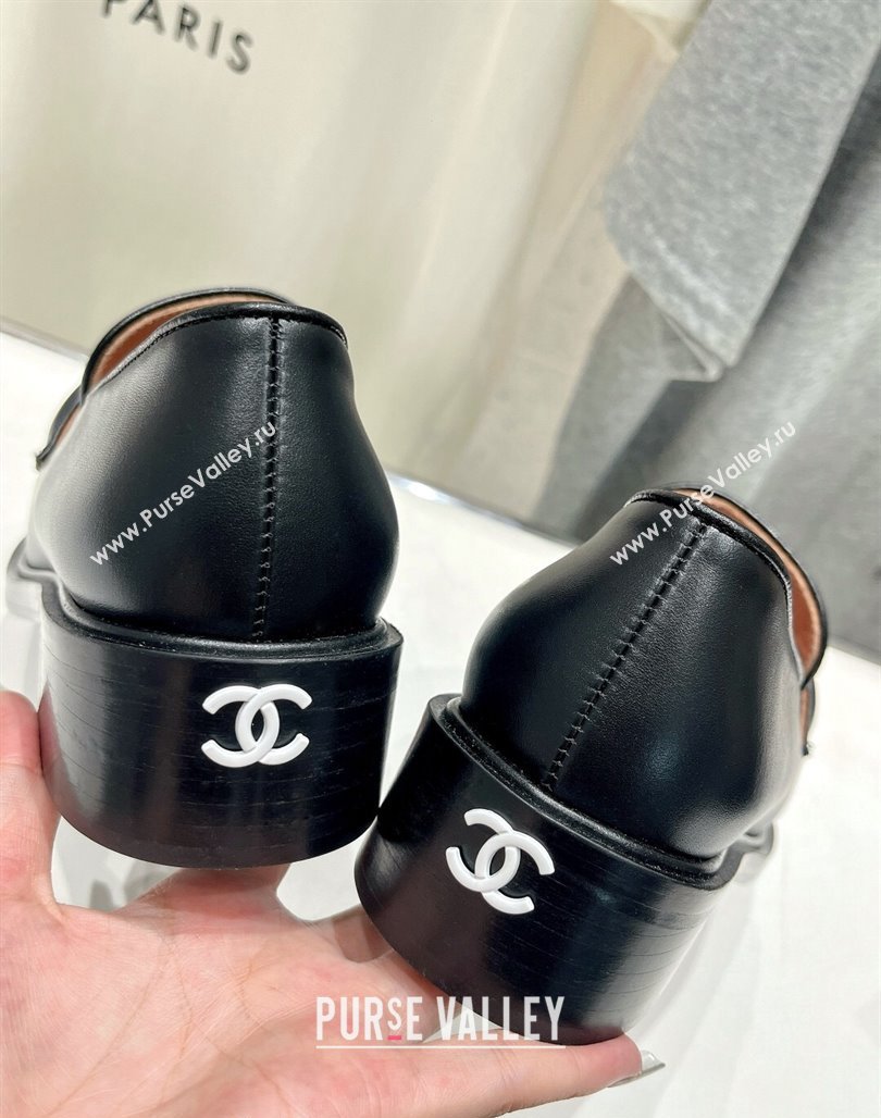 Chanel Calfskin Leather Loafers Black 2024 G45823 (MD-240701050)