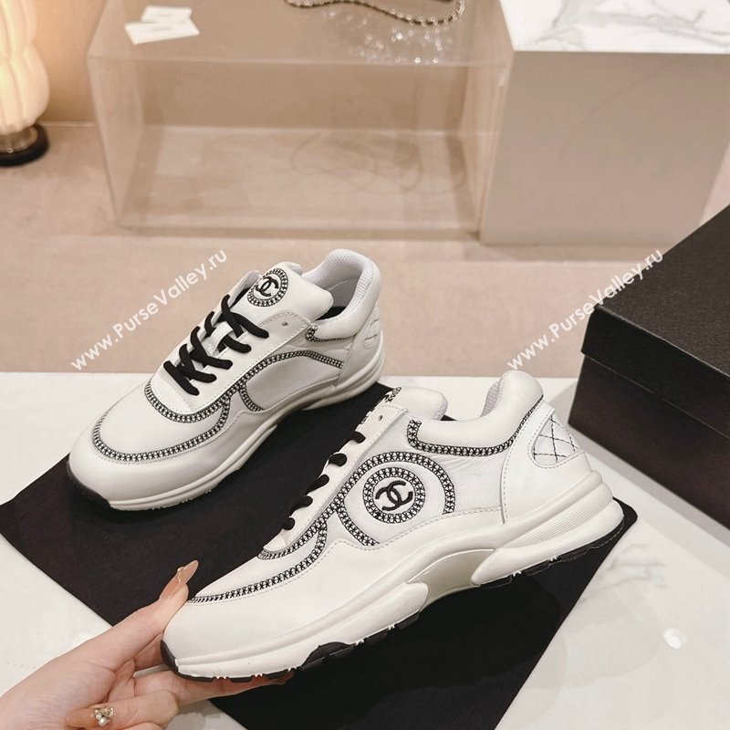 Chanel Calfskin Mesh Sneakers with Stitching White 2024 0701 (MD-240701051)