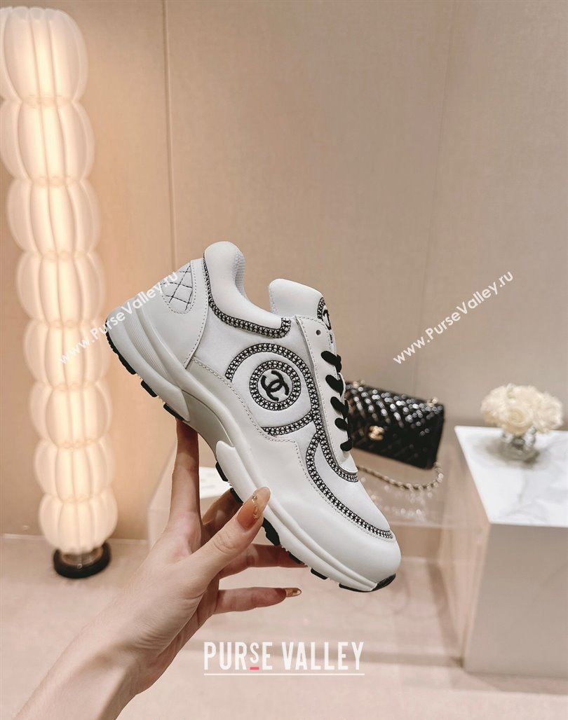 Chanel Calfskin Mesh Sneakers with Stitching White 2024 0701 (MD-240701051)