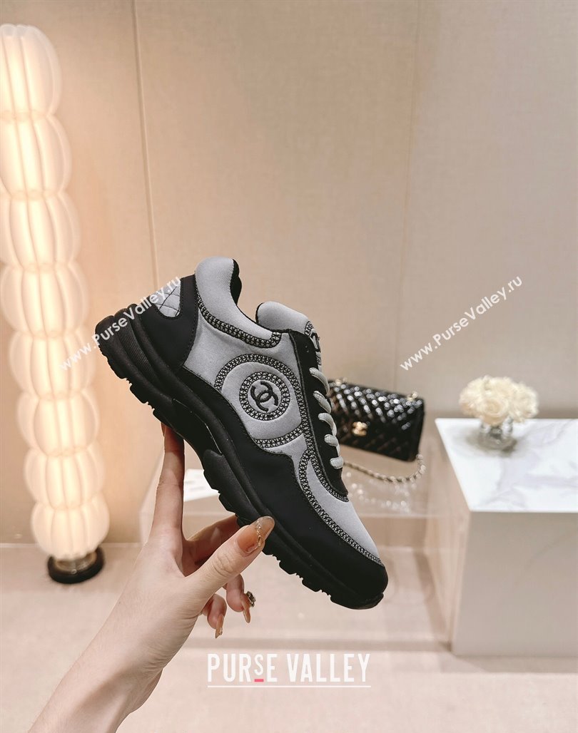 Chanel Calfskin Mesh Sneakers with Stitching Grey 2024 0701 (MD-240701052)