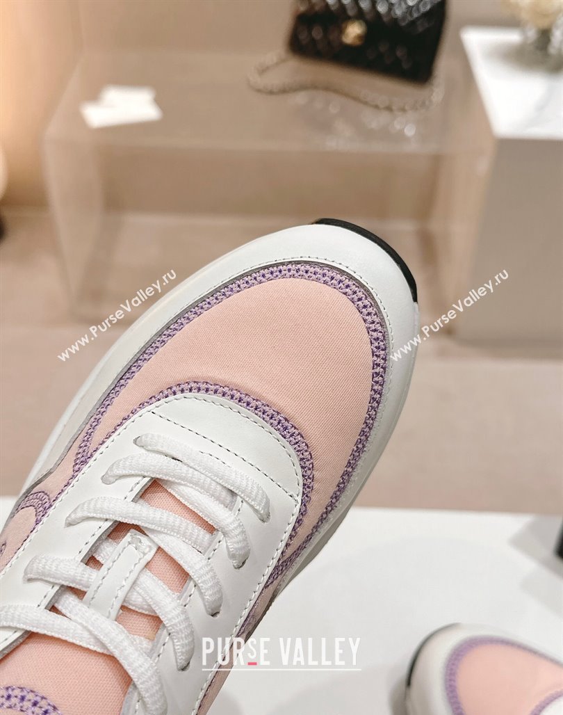 Chanel Calfskin Mesh Sneakers with Stitching Light Pink 2024 0701 (MD-240701054)