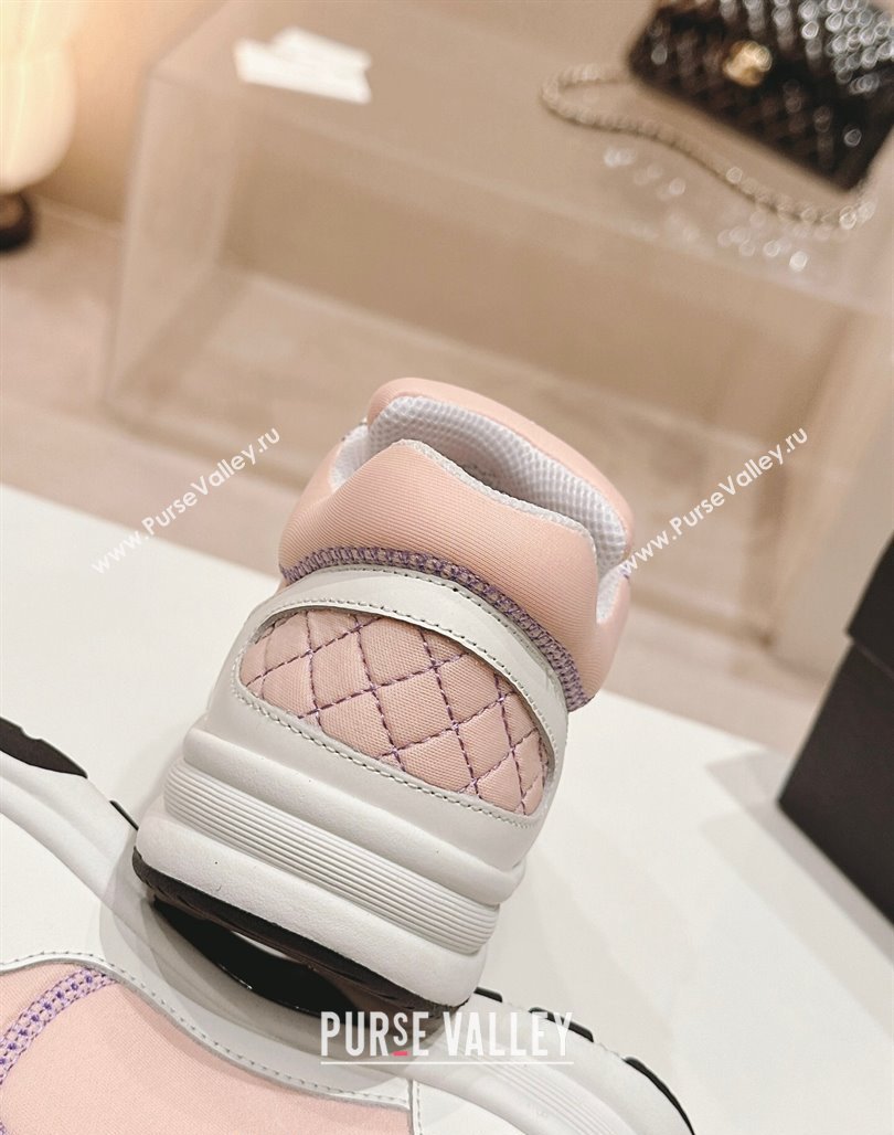 Chanel Calfskin Mesh Sneakers with Stitching Light Pink 2024 0701 (MD-240701054)