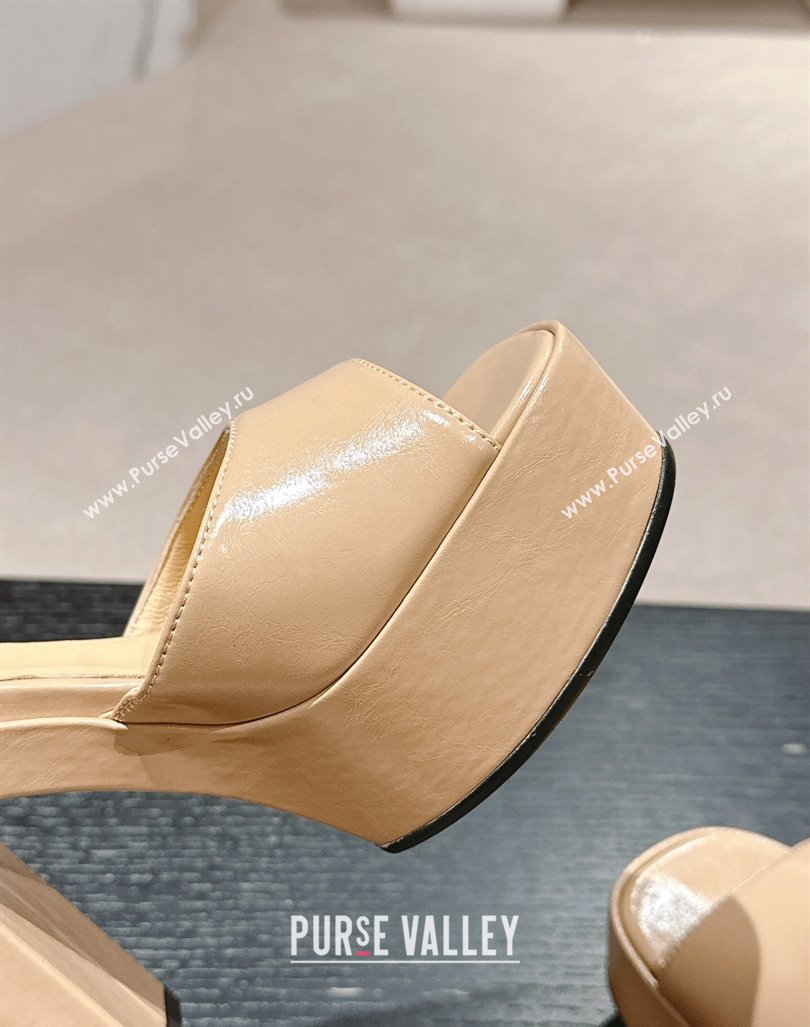 Chanel Calfskin Platform Sandals 12cm Beige 2024 G45740 (MD-240722090)