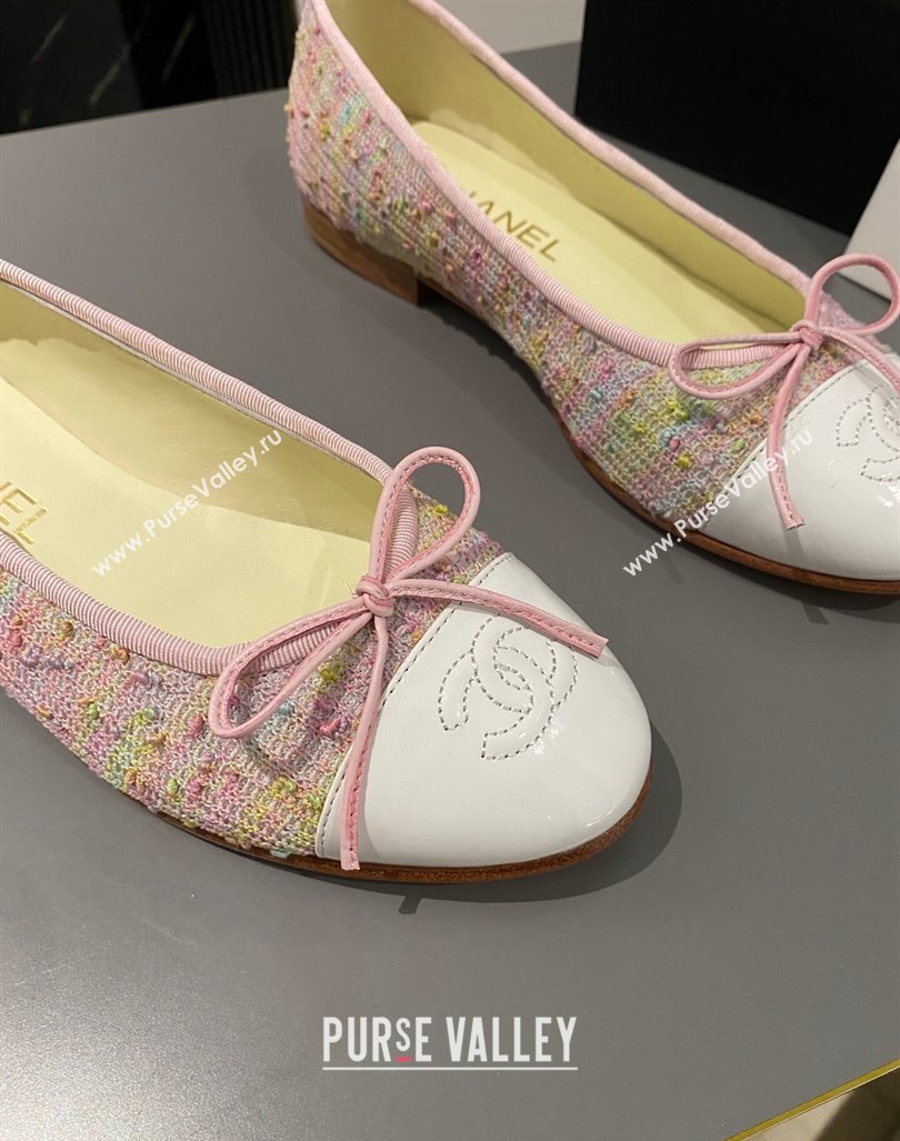 Chanel Tweed Classic Ballet Flat Pink/Multi 2024 072211 (MD-240722113)