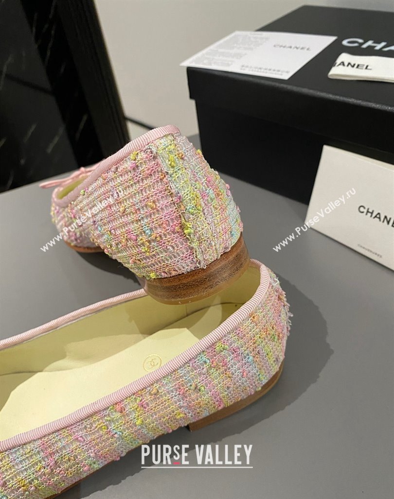 Chanel Tweed Classic Ballet Flat Pink/Multi 2024 072211 (MD-240722113)