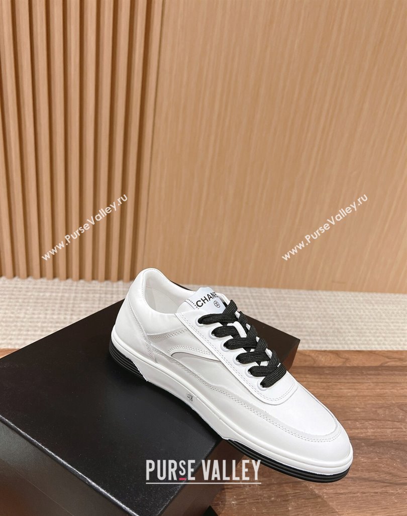 Chanel White Calfskin Sneakers with Side CC Black 2024 072203 (KL-240722018)