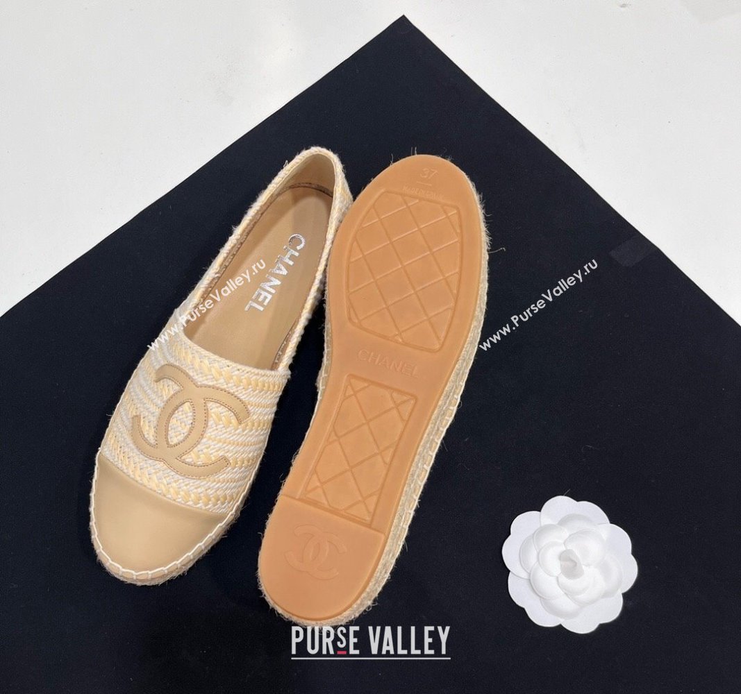 Chanel Braided Espadrilles Flat Beige 2 2024 0723002 (SS-240723004)