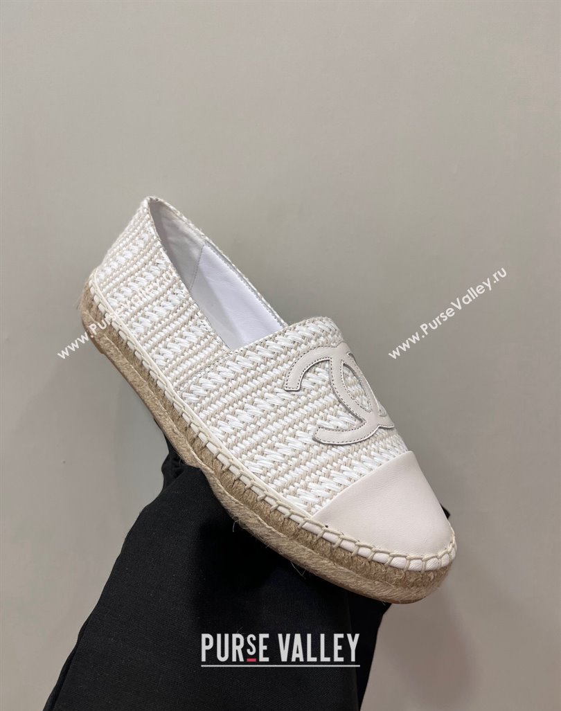 Chanel Braided Espadrilles Flat Pale Grey 2024 0723002 (SS-240723005)