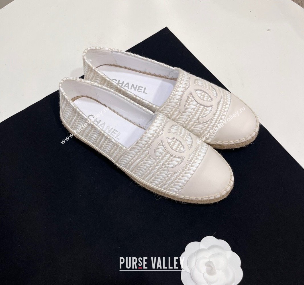 Chanel Braided Espadrilles Flat Pale Grey 2024 0723002 (SS-240723005)