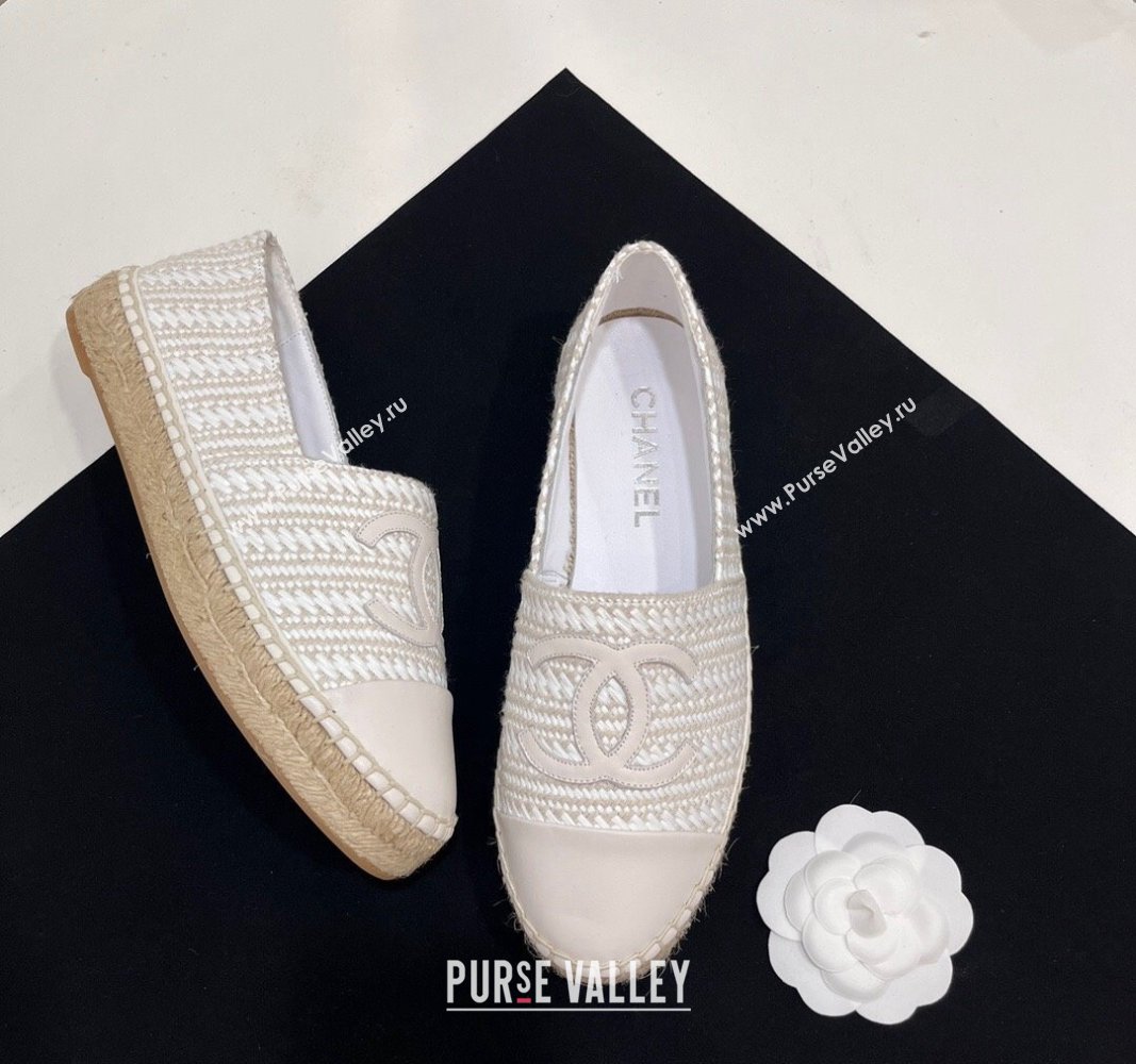 Chanel Braided Espadrilles Flat Pale Grey 2024 0723002 (SS-240723005)