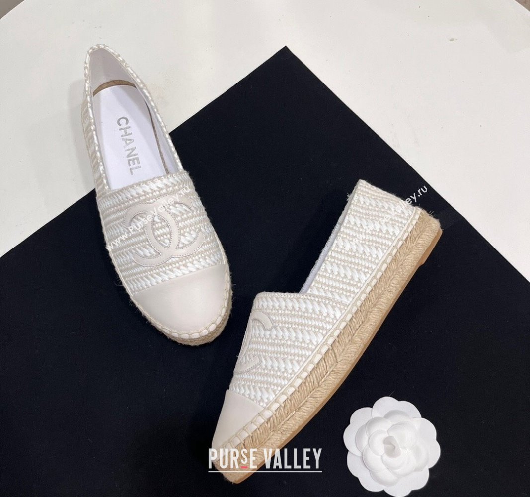 Chanel Braided Espadrilles Flat Pale Grey 2024 0723002 (SS-240723005)