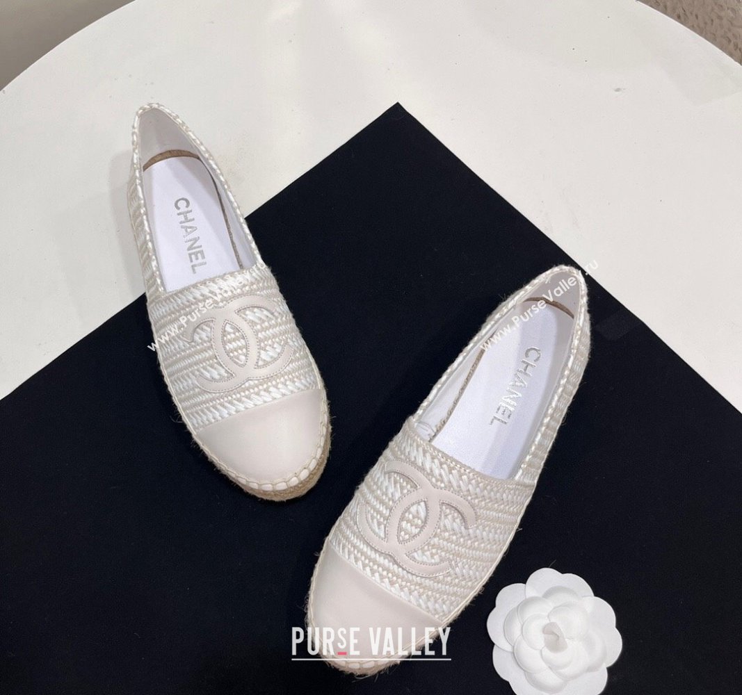 Chanel Braided Espadrilles Flat Pale Grey 2024 0723002 (SS-240723005)