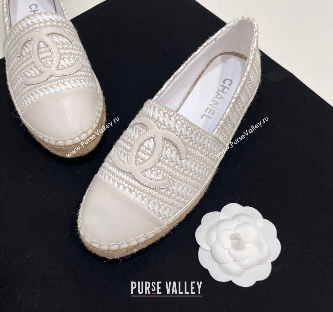 Chanel Braided Espadrilles Flat Pale Grey 2024 0723002 (SS-240723005)