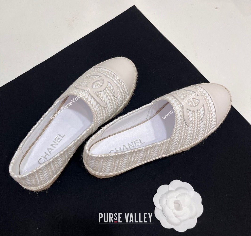 Chanel Braided Espadrilles Flat Pale Grey 2024 0723002 (SS-240723005)