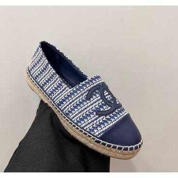 Chanel Braided Espadrilles Flat Navy Blue 2024 0723002 (SS-240723006)