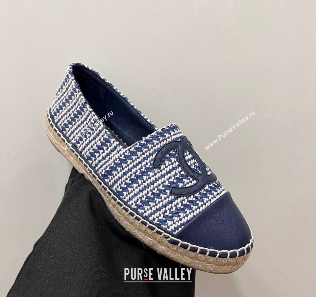 Chanel Braided Espadrilles Flat Navy Blue 2024 0723002 (SS-240723006)