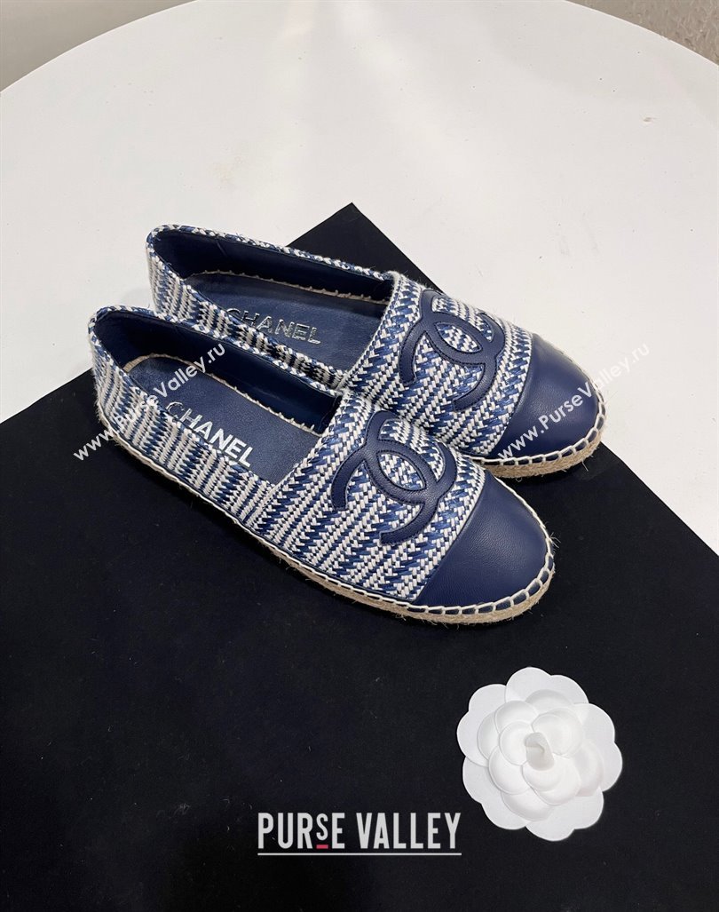 Chanel Braided Espadrilles Flat Navy Blue 2024 0723002 (SS-240723006)