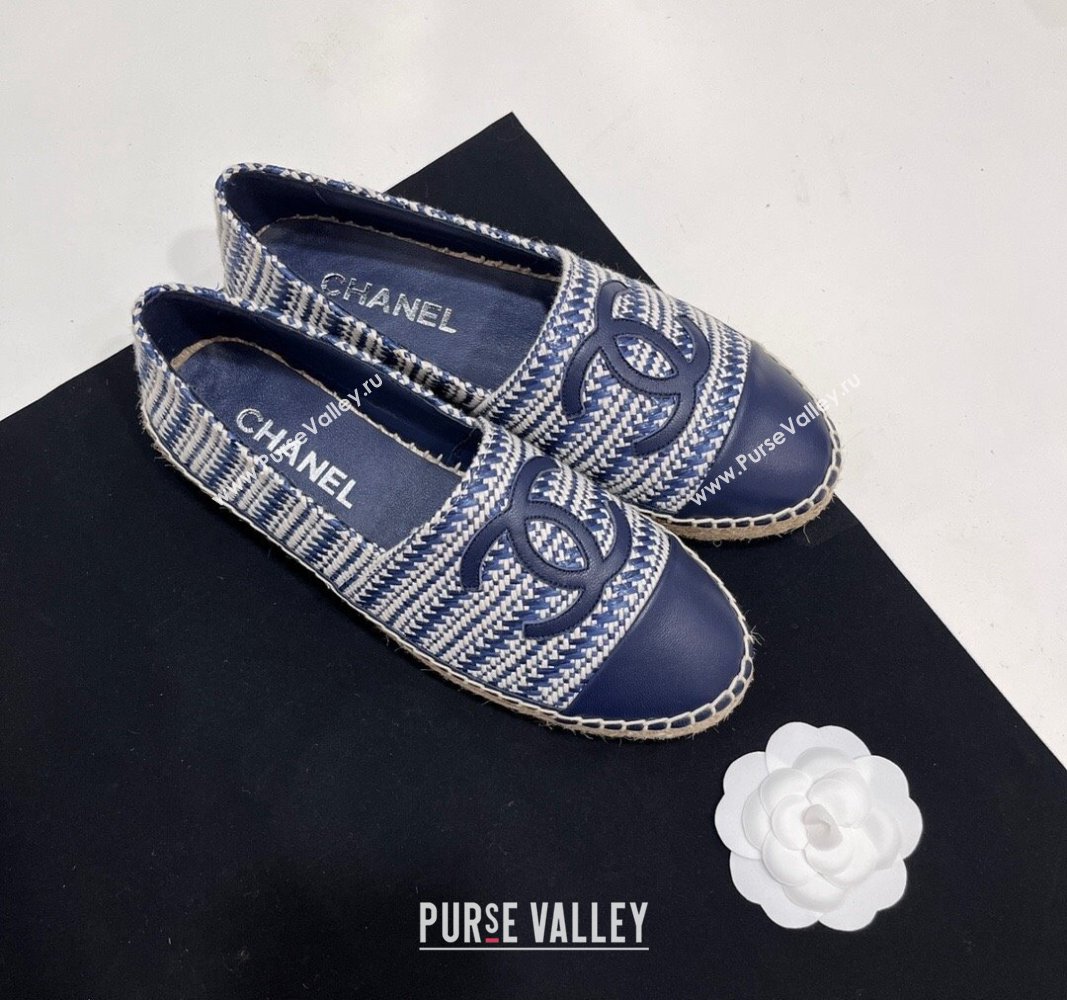 Chanel Braided Espadrilles Flat Navy Blue 2024 0723002 (SS-240723006)