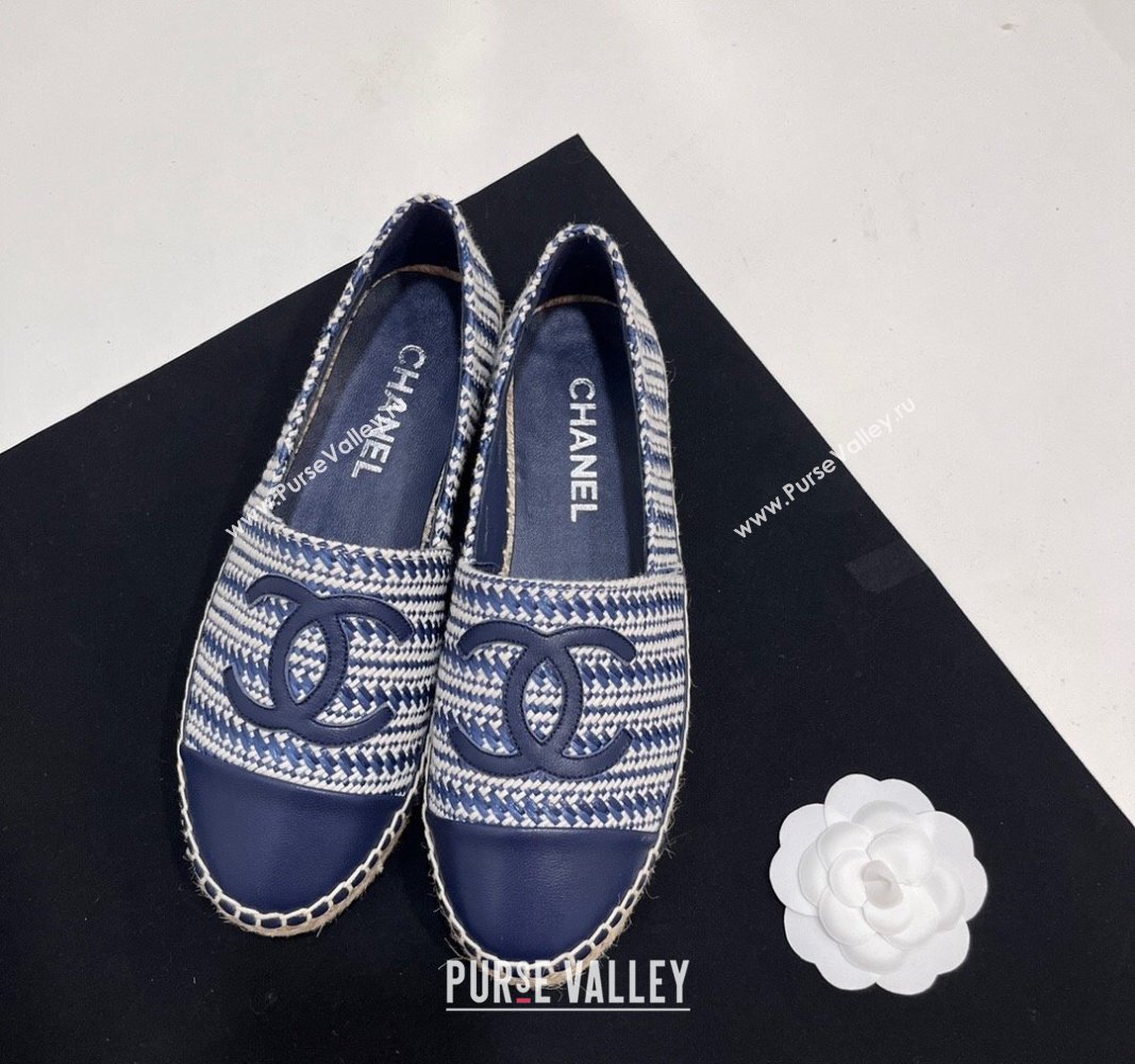 Chanel Braided Espadrilles Flat Navy Blue 2024 0723002 (SS-240723006)