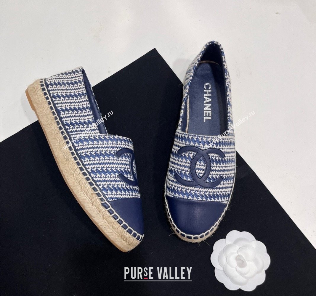 Chanel Braided Espadrilles Flat Navy Blue 2024 0723002 (SS-240723006)