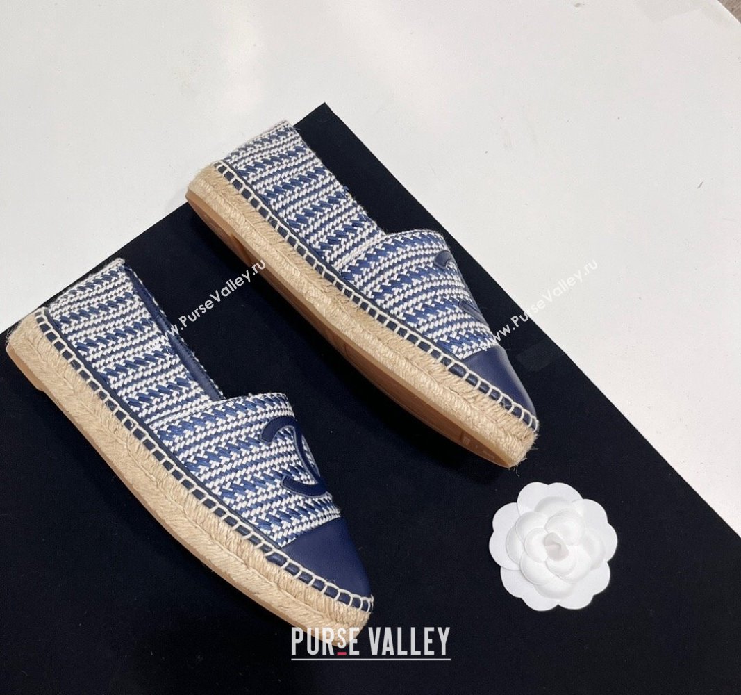 Chanel Braided Espadrilles Flat Navy Blue 2024 0723002 (SS-240723006)