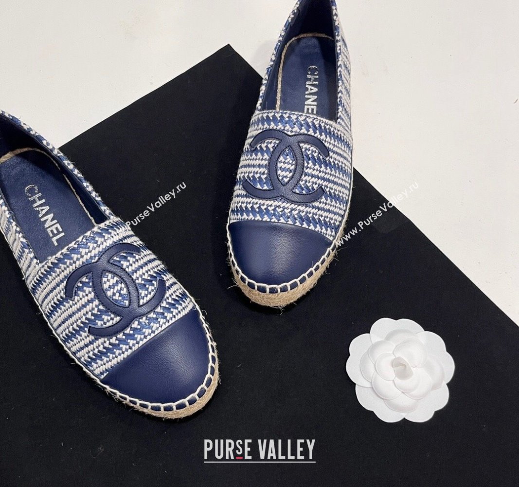 Chanel Braided Espadrilles Flat Navy Blue 2024 0723002 (SS-240723006)