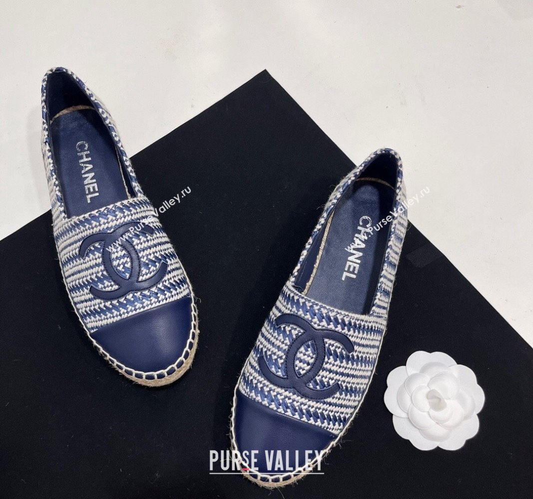 Chanel Braided Espadrilles Flat Navy Blue 2024 0723002 (SS-240723006)