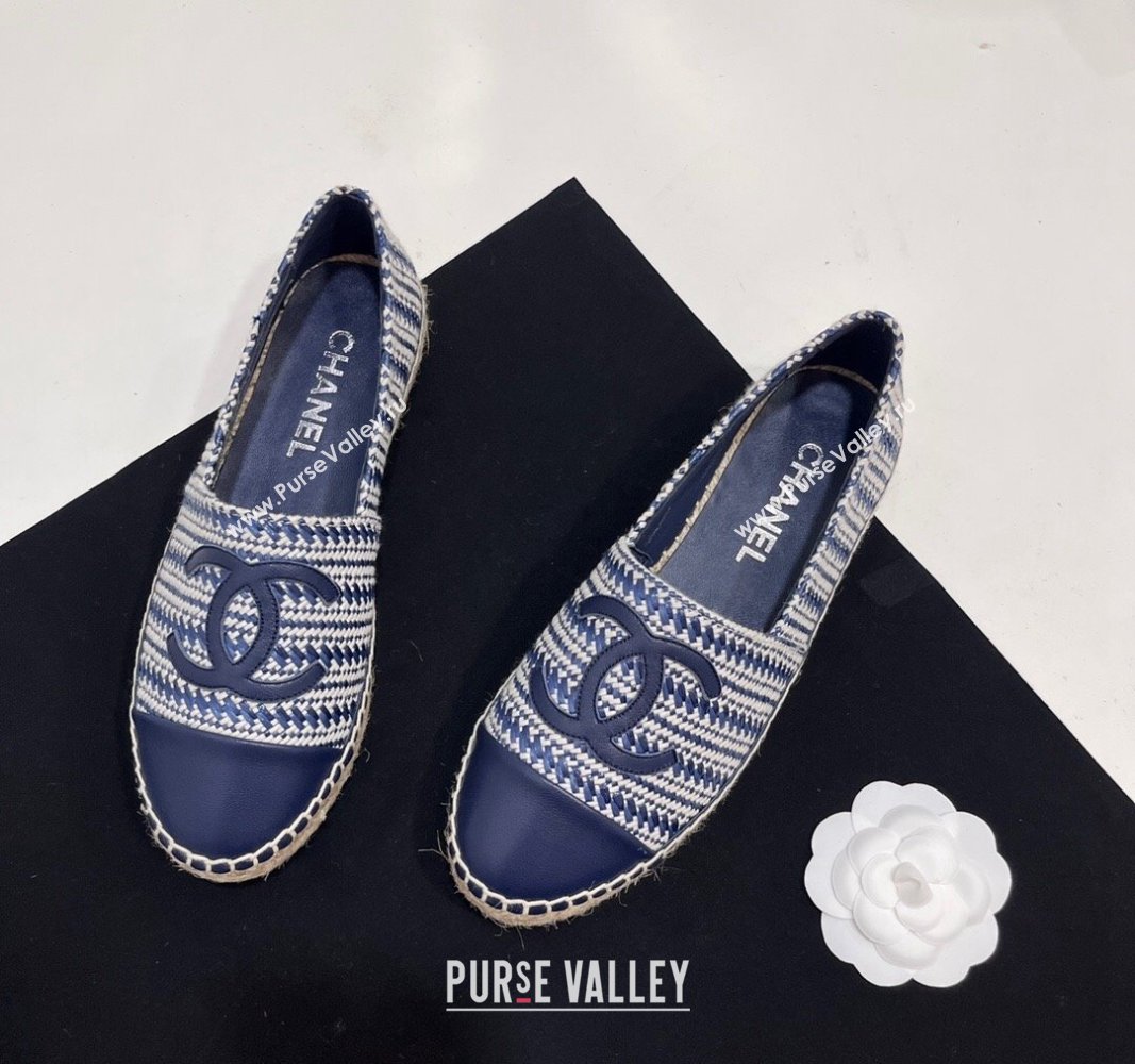 Chanel Braided Espadrilles Flat Navy Blue 2024 0723002 (SS-240723006)