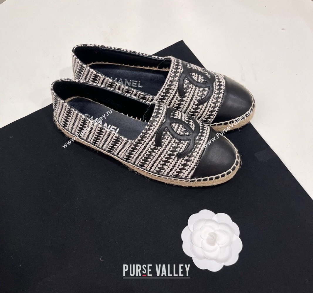 Chanel Braided Espadrilles Flat Black 2024 0723002 (SS-240723007)