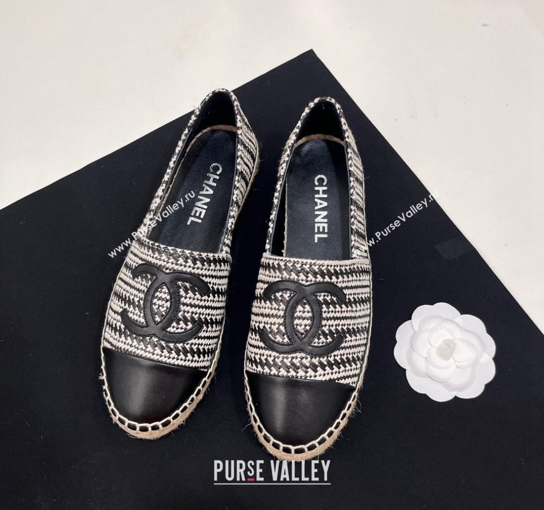 Chanel Braided Espadrilles Flat Black 2024 0723002 (SS-240723007)