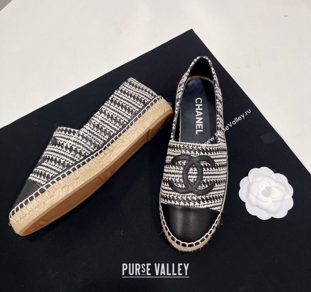 Chanel Braided Espadrilles Flat Black 2024 0723002 (SS-240723007)