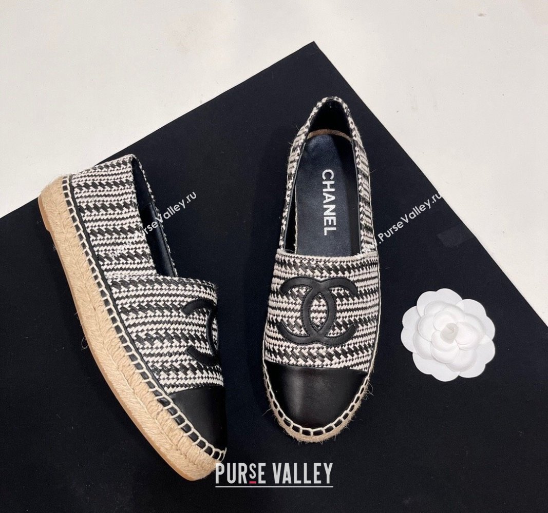 Chanel Braided Espadrilles Flat Black 2024 0723002 (SS-240723007)