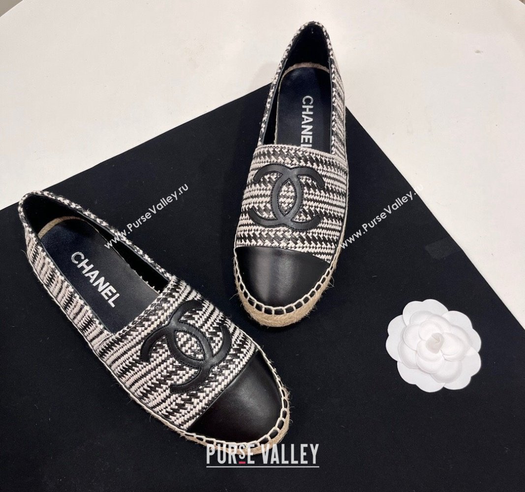 Chanel Braided Espadrilles Flat Black 2024 0723002 (SS-240723007)