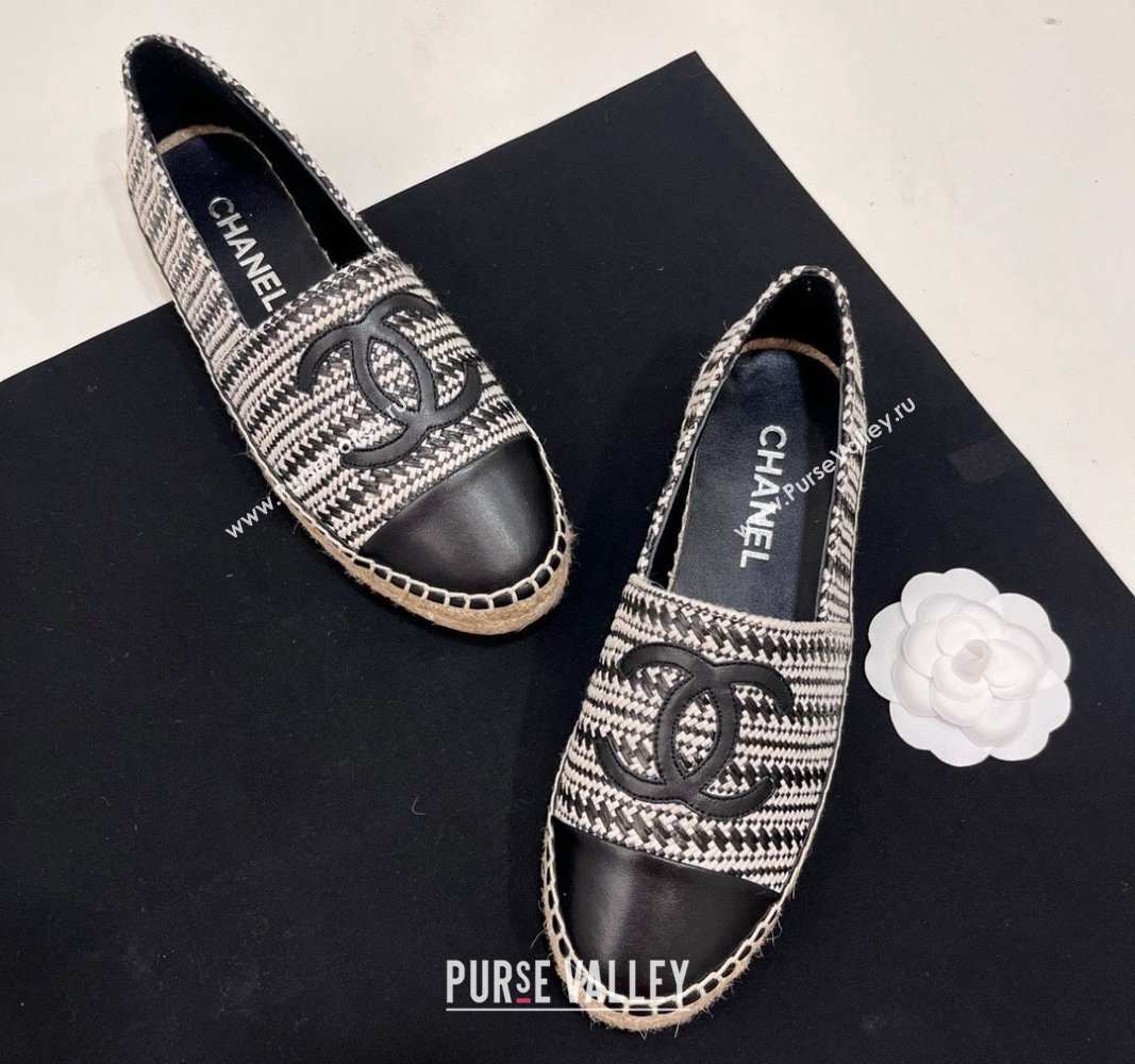 Chanel Braided Espadrilles Flat Black 2024 0723002 (SS-240723007)