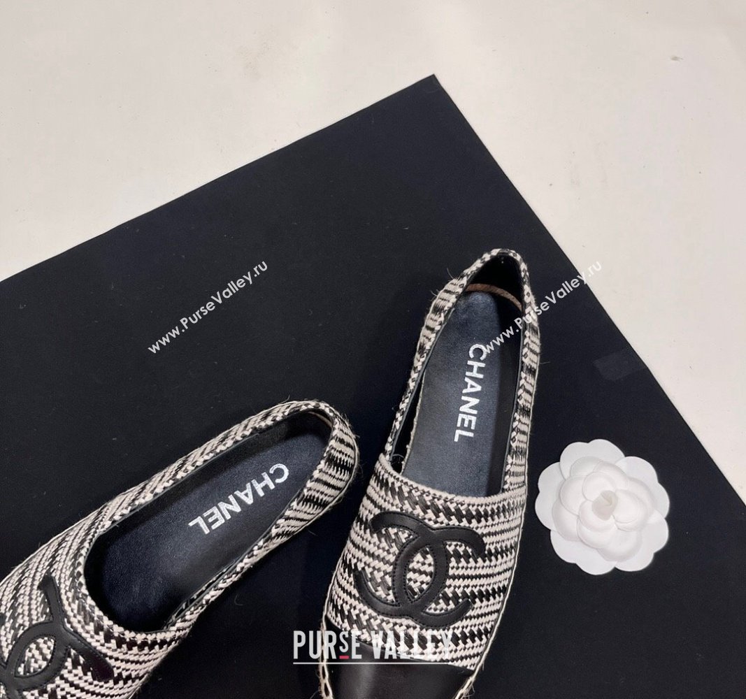 Chanel Braided Espadrilles Flat Black 2024 0723002 (SS-240723007)