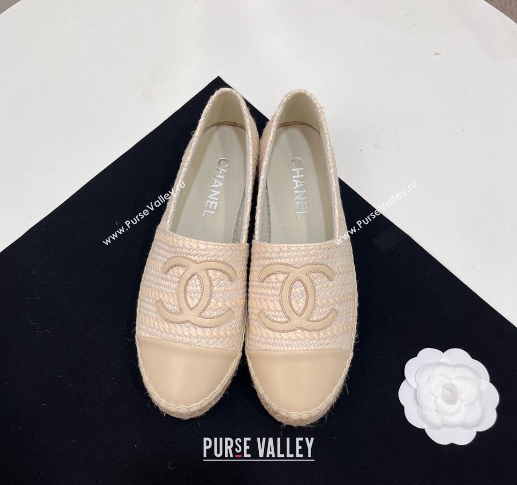 Chanel Braided Espadrilles Flat Light Beige 2024 0723002 (SS-240723008)