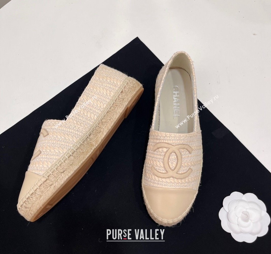 Chanel Braided Espadrilles Flat Light Beige 2024 0723002 (SS-240723008)