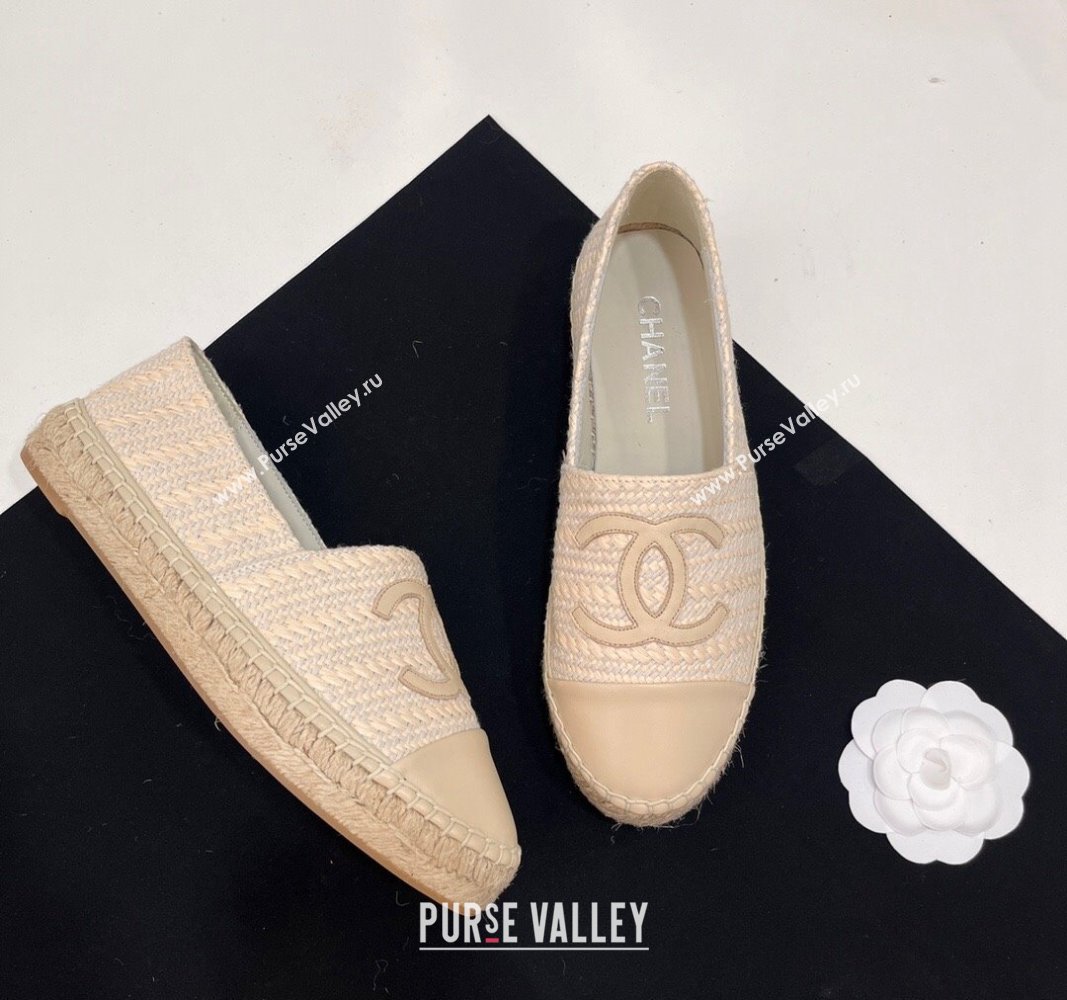 Chanel Braided Espadrilles Flat Light Beige 2024 0723002 (SS-240723008)